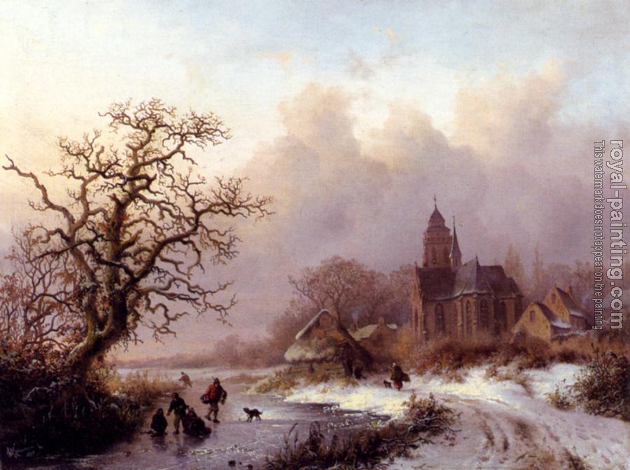 Frederik Marianus Kruseman : A Frozen Winter Landscape